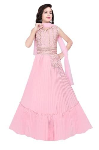CLOTH ADDA Indian Ethnic Kids Girls Lehenga Choli Set, Seqeunce Work, Size 6 years to 16 years, 237