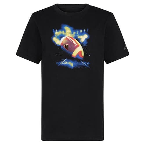 Adidas Boys' Short Sleeve Heat Map Football Tee Shirt, Black/Multi, 4