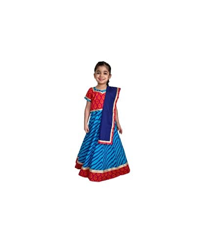 Flawnt Traditional Indian Multicolor Cotton Lehenga Choli For Girls