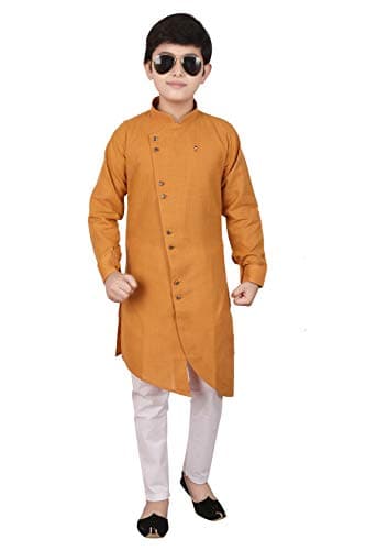 Pro-Ethic Style Developer Boy's Indian Kurta For Boys | Kids Ethnic Wear | Pack Of 1 (S-109) (Mustard, 15-16 Years)