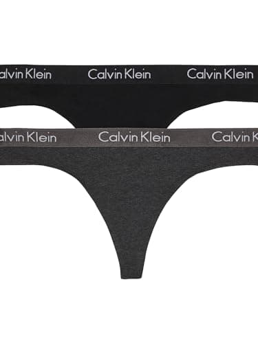 2-Pk Calvin Klein Women's Motive Cotton Thong Panty (Charcoal Heather/Black) from $9.20
