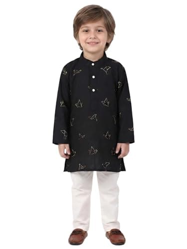 POLKA TOTS Boys Kurta Pajama | Full Sleeve Indian Kurta Dhoti | Indian Baby Clothes | Banaras Hindu Wear for Kids | 3-6 M