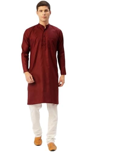 Pro-Ethic Style Developer Mens Indian Traditional Cotton Kurta Sets, Men Kurta Set Indian Wedding Dress (A-781) Maroon