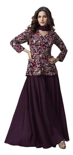 STELLACOUTURE indian pakistani ready to wear salwar kameez embroidered eid festival wedding party for women 2904-O (Purple, 40)
