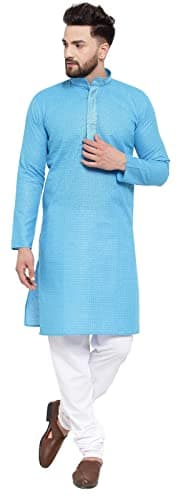Kurta Pajama Ethnic Wear Indian Clothes Party Wear for Men (Blue, 3XL)