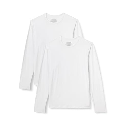 Amazon Essentials Men's Long Sleeve Super Soft Modal Undershirt, Pack of 2, White, X-Large