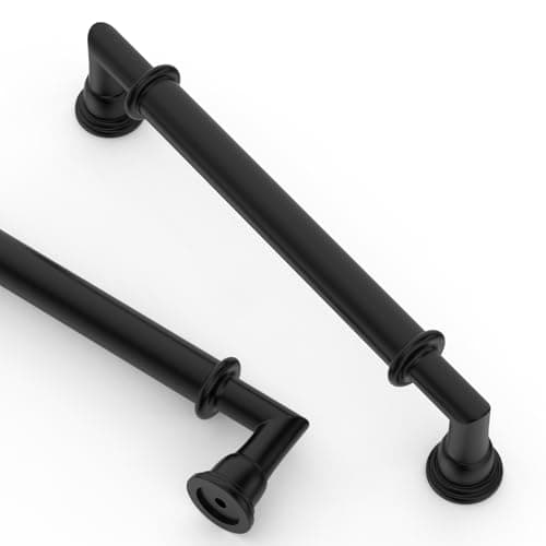 Asidrama 10 Pack 5 Inch(128mm) Matte Black Kitchen Cabinet Handles, Cabinet Pulls Kitchen Cabinet Hardware for Cupboard Drawer Pulls