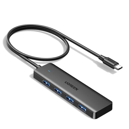 UGREEN USB C Hub, 4 Ports USB A Splitter Ultra-Slim USB Expander for Mouse, Keyboard, Flash Drive, U Disk, Printer Compatible with Laptop, Desktop PC, Xbox, PS5, and More 2FT