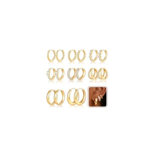 14K Gold-Plated Hoop Earrings 8-Piece Set Just $6.99 Shipped for Amazon Prime Members