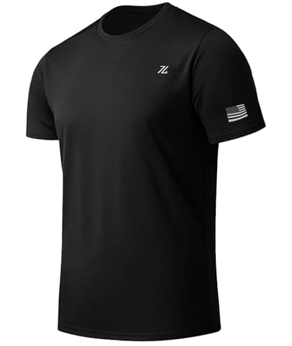 ZITY Men's Swim Shirt Short Sleeve UPF 50+ Sun Protection Fishing Rash Guard T-Shirts Lightweight Workout Running Shirts Black X-Large