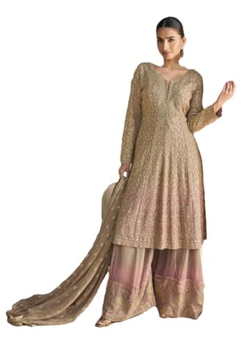 Shriva Fashion Indian Pakistani Ready to wear salwar kameez palazzo with embroidery work eid wedding party for women (2943) (Pink, 40)