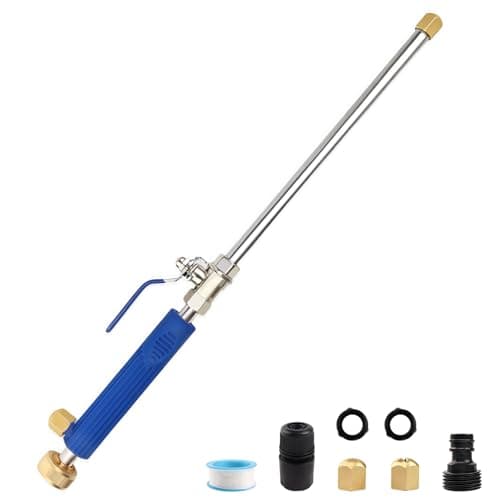 High Pressure Jet Hose Nozzle Attachment Wand,Power Washer Hydro Nozzle Attachment,Wand Lance for Gutter Patio Car Pet Window Glass Blue