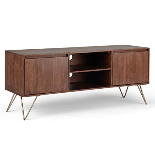 SIMPLIHOME Hunter TV Stand - 6...Inches with Metal Hairpin Legs