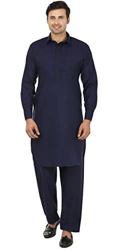 Maple Clothing Men's Kurta Pajama India Clothing Party Wear (Blue, XL)