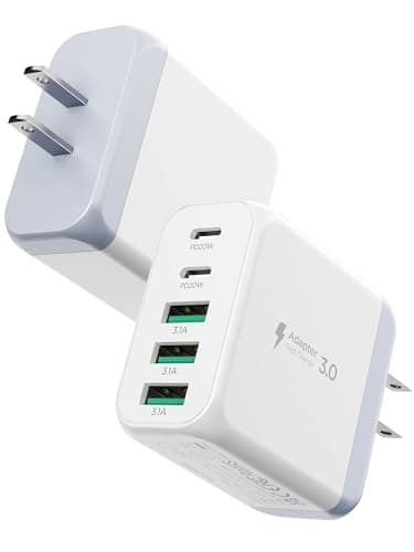 2-Pack EIZLXQ 50W 5-Port Fast Wall Charger w/ Dual USB-C & 3 USB-A Ports (White) $13.08 + Free Shipping w/ Prime or on $35+