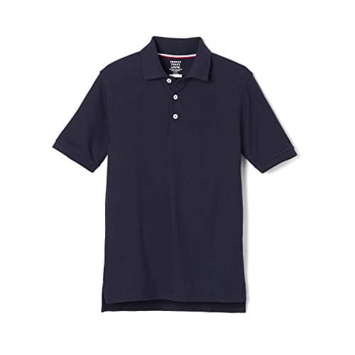 French Toast Unisex Kids Short Sleeve Pique (Standard & Husky) Polo Shirt, Navy, S