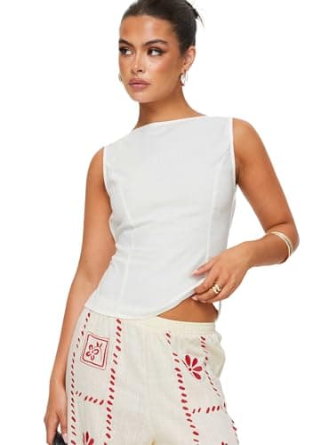 Princess Polly Lilitina White Fitted Crop Top