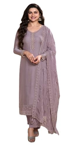 STELLACOUTURE indian ready to wear salwar kameez pakistani plus size suit eid festival wedding party for women 2942-O (Purple, 44)