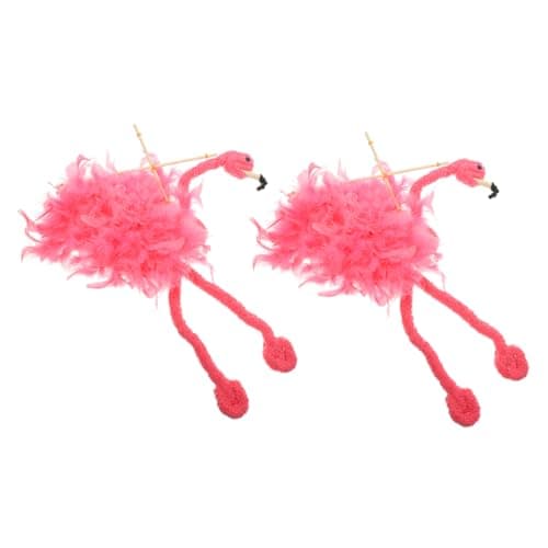 KESYOO 2pcs Flamingo Marionette Puppets Plush Animal Pull String with Stick Interactive Soft Flamingo Design for Storytelling and Coordination and Reusable Performance Props