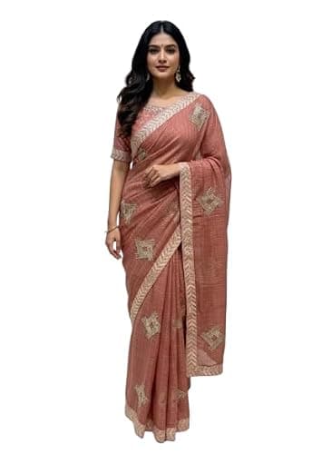 Velion Ethnics Women's Geogette Chiffon Saree Embroidery work Saree for women