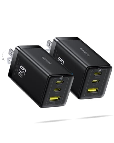 2-Pk Baseus 3-Port Up to 65W USB-C Foldable Wall Charger Blocks $27 + Free S&H w/ Prime