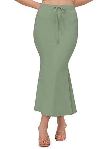 Mehrang Saree Shapewear Petticoat For Women, Cotton Blended,Petticoat,Skirts For Women,Shape Wear Dress For Saree XX-Large Englishgreen