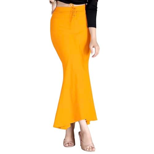 Chandrakala Saree Shapewear for Women Seamless Stretchable Mermaid Sari Shaper Petticoat Girls,Large, Yellow (S117YEL4)