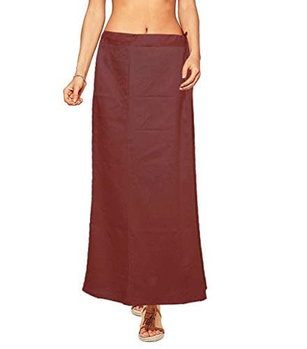 TreegoArt Fashion Fashion Women's Cotton Petticoat Saree Underskirt Sari Underwear Free Size Adjustable- Maroon