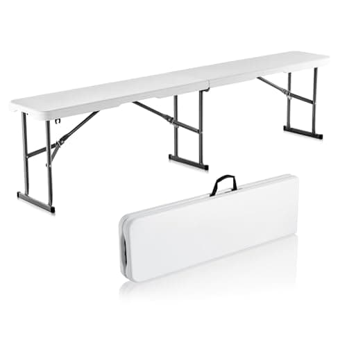 VEVOR Plastic Folding Bench, 6...occer Playtime, White (1 Pack)