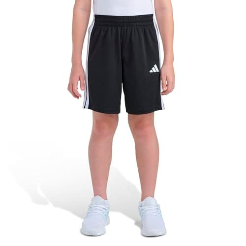 adidas Boys Mesh Athletic Shorts, Black, Large