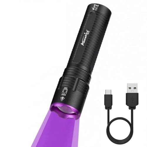 ALONEFIRE SV137 Professional 395nm UV Flashlight USB-C Rechargeable Digital Display Zoom Black Light Pet Urine Detector with Built-in Battery