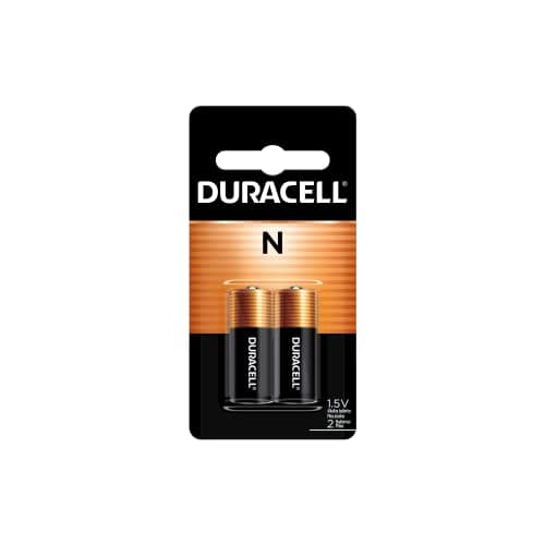 Duracell N 1.5V Alkaline Battery, 2 Count Pack, N 1.5 Volt Battery, Long-Lasting for Key Fobs, GPS Trackers, and More