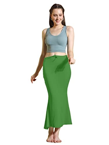 Jaanvi fashion Women's Cotton Blend Saree Shapewear Petticoat for Women, Cotton Blended,Petticoat,Skirts for Women,Shape Wear Dress for Saree Shaper (fish-shapewear-green-xxxl)