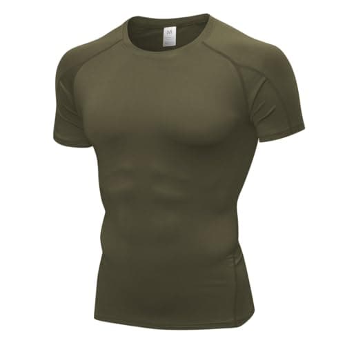 Compression Shirts Men Short Sleeve Athletic Workout Shirt Cool Dry Sports Base Layer Gym Basketball Undershirts Tops