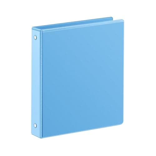 SUIN 1 Inch 3 Ring Binder, Clear 1'' View Presentation Binders with 2 Pockets, Fits 8.5 x 11 Letter Size, Durable Polypropylene, Non-Stick & PVC-Free for School, Office & Home (Aqua Blue)