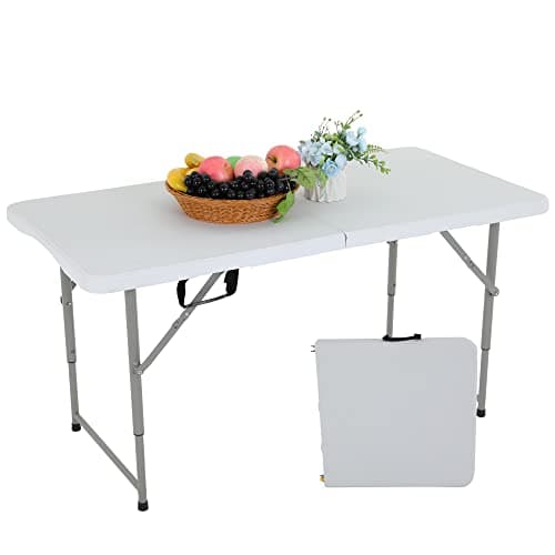 FDW 4FT Folding Table Half Por...me Camping Party (White, 4 FT)