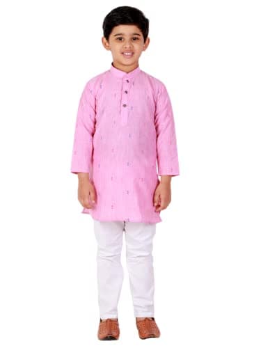 Pro-Ethic Style Developer Boy's Cotton Kurta Set For Kids | 1 To 16 Y (S-150) Pink