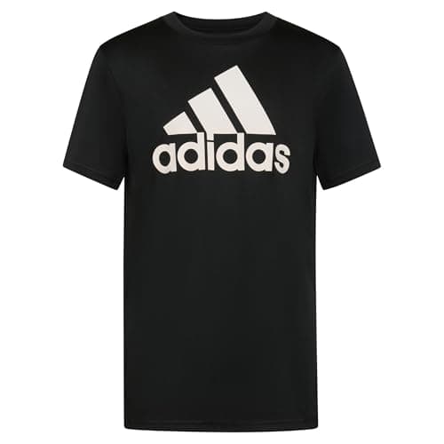 adidas boys Short Sleeve Aeroready Performance Logo Tee T-shirt T Shirt, Black, Large US