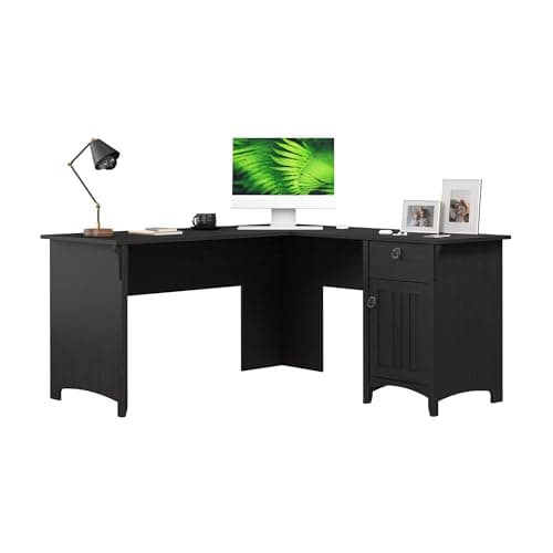 Bush Home L Shaped Desk with S...inas Collection, Vintage Black