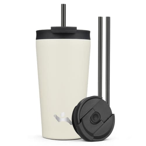 Konokyo 18 oz Insulated Tumble...le with Straw Lid, Angel White