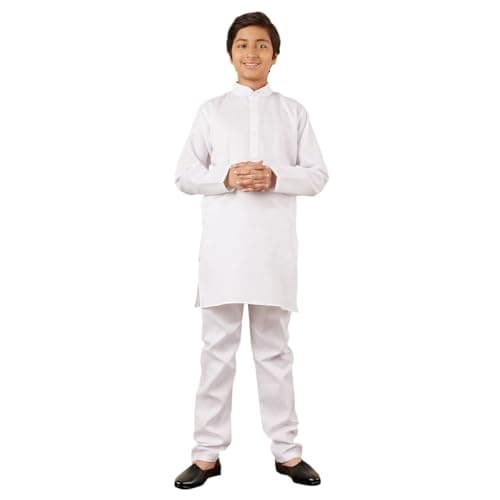 AJ DEZINES Kids Indian Ethnic Wear Kurta Set For Boys|Boys Indian Outfit|Traditional & Festive Wear|White Kurta Pyjama Set-12
