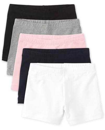 The Children's Place,Girls,Cartwheel Shorts,Black/Grey/Pink/Tidal/White 5-Pack,Small