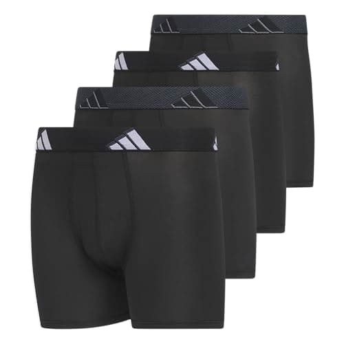 adidas Boys Performance Microfiber Boxer Briefs (4-Pack or 3-Pack) Kids Graphic Underwear, Black/Onix Grey/Grey, L