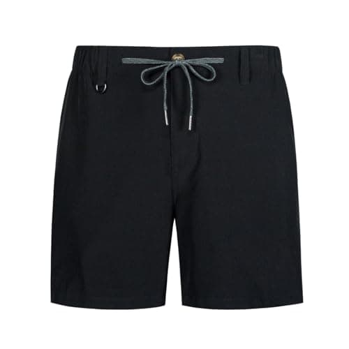 Men's Shorts Casual 5 Inch Shorts for Men Workout Short Multi-Pocket Golf Shorts Mens Hybrid Classic Fit Khaki Shorts Pure Black XX-Large