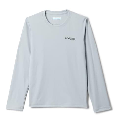 Columbia Youth Boys PFG Terminal Tackle Fish Flag Long Sleeve Shirt, Cool Grey Graphic, Large