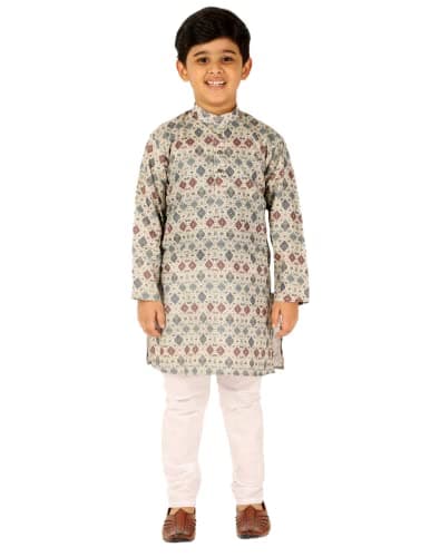 Pro-Ethic Style Developer Boy's Silk Indian Boys Kurta set | Traditional Wear | 5-6 Years | Pack Of 1 | Blue (S-166)