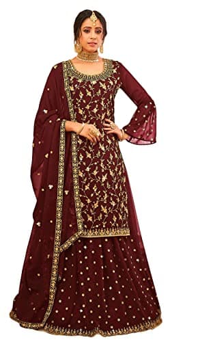 shopNstyle Ready to Wear Indian Party/Wedding Wear Designer Palazzo Salwar Suit for Womens Radha