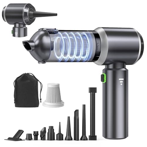 Ytnewin Car Vacuum Portable Cordless, Small Handheld Vacuum Cleaner with 24000PA High Power Suction, Mini Vacuum Cordless Rechargeable with One-Touch Empty, 10-in-1 Hand Vac for Car Home Office Dust