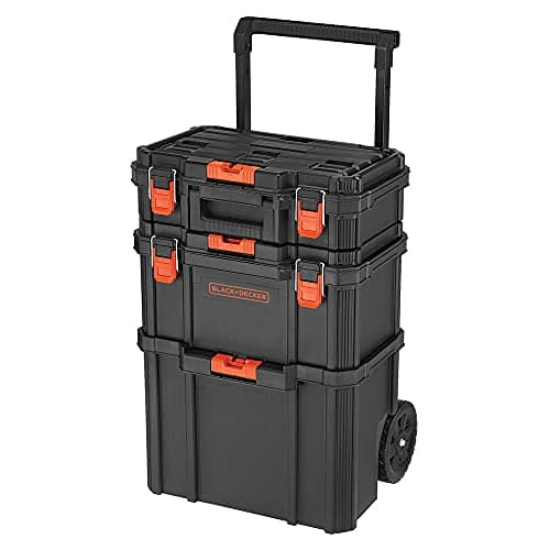 $82.79 | 3-Pc BLACK+DECKER Stackable Storage System Set (Small, Deep Toolbox & Rolling Tote) + $8.80 credit at Amazon