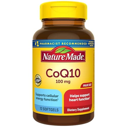 Nature Made CoQ10 100mg, Dietary Supplement for Heart Health Support, 72 Softgels, 72 Day Supply